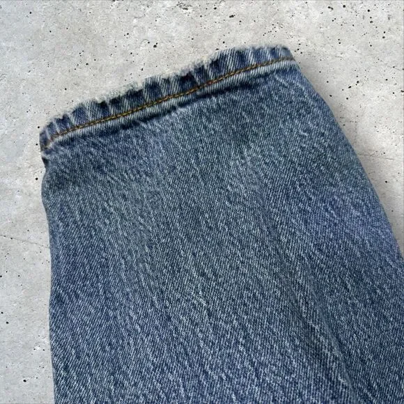 Levi’s 501 Jeans Straight Leg Distressed Blue Denim Western Men's Size 24x30 - Picture 6 of 12